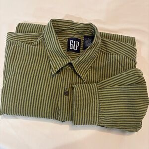 GAP Green Striped Button Down Shirt